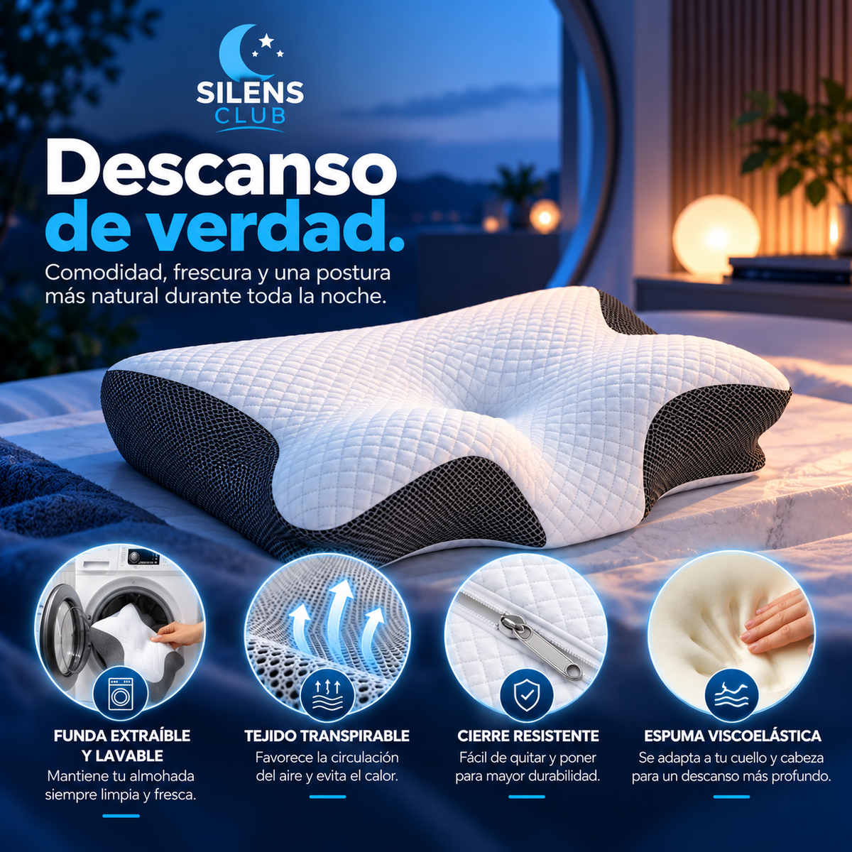 Silens Club - Almohada Cervical Ergonómica